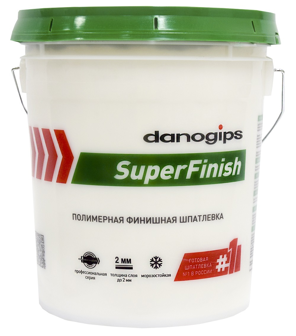 Шпатлевка универсальная DANOGIPS SuperFinish белый 17 л — цена в  Новотроицке, купить в интернет-магазине, характеристики и отзывы, фото